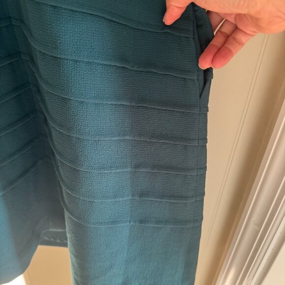 NWT Madewell Women's Sheath Green Fit Flare Textured Sleeveless Dress - Size 10 - Picture 3 of 8